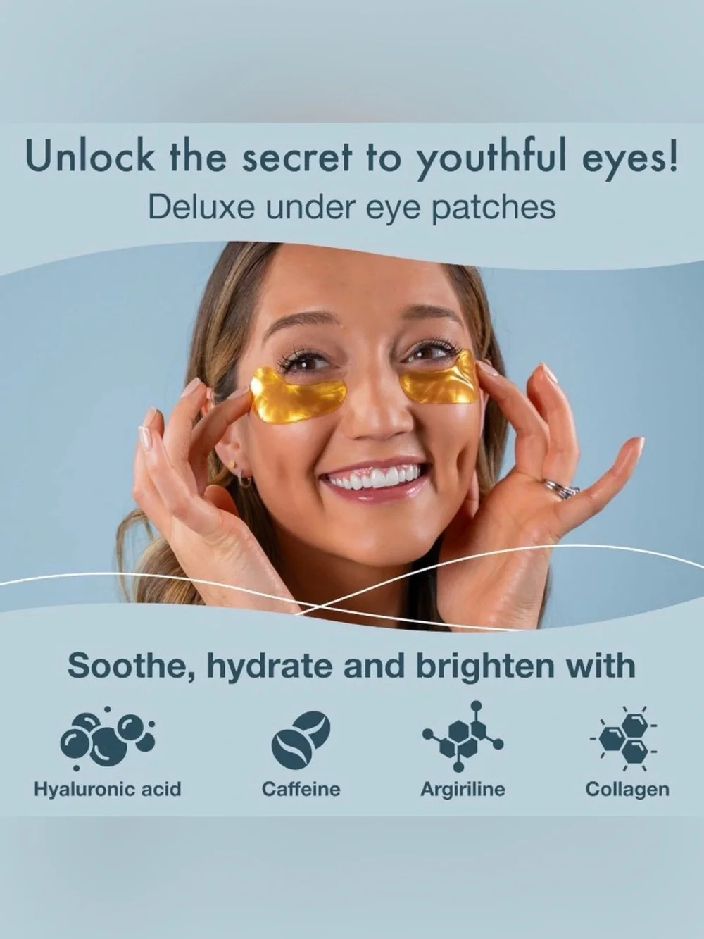 Blue Oasis 24K Gold Under Eye Patches - Gold/Blue